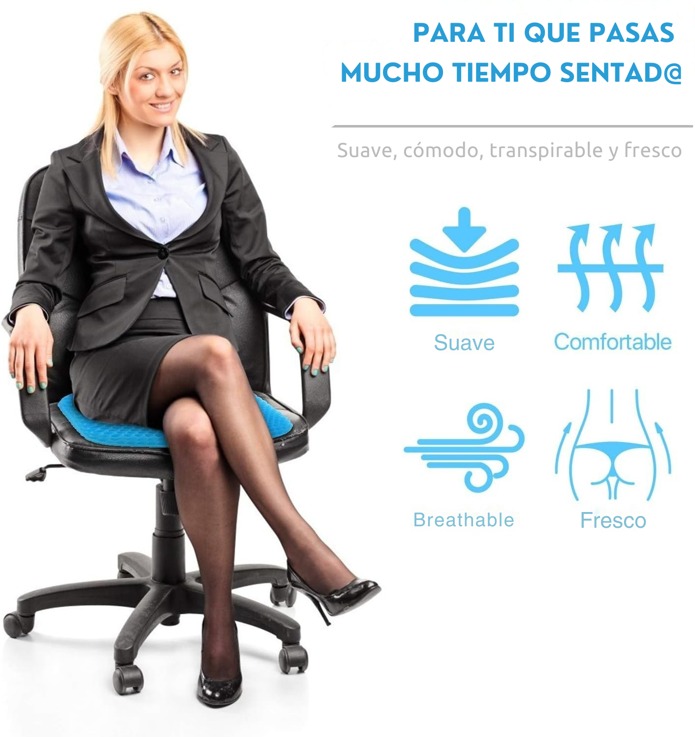 Cojín De Gel Terapeutico Y Ergonómico - Confort Y Relajacion 🔥HOY 50% DCTO
